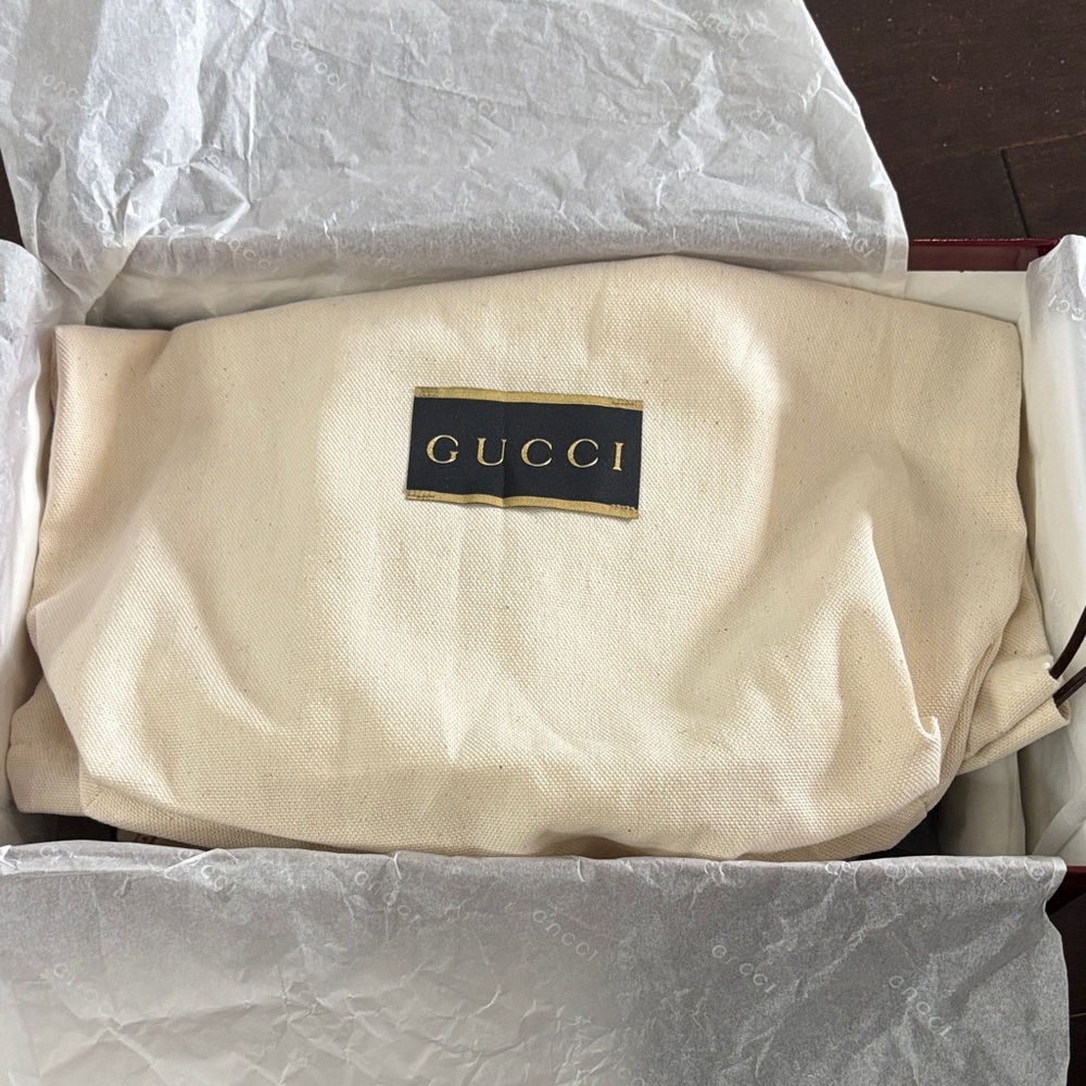 Gucci Women’s Black Suede Horsebit Slip-On Loafers - Picture 11 of 12